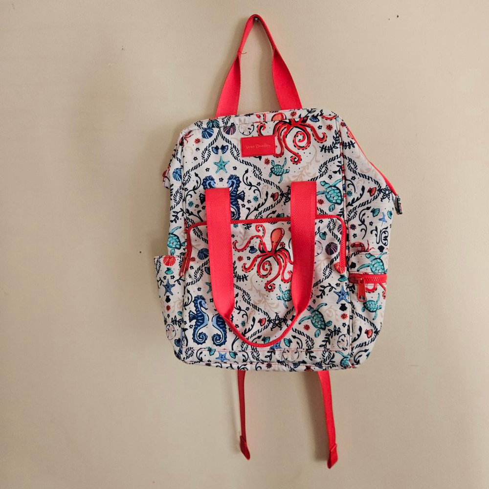 Vera Bradley Lighten Up Reactive Sea Life Cooler Backpack Octopus Turtle Shells